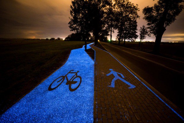 In Polonia la pista ciclabile che s'illumina al buio
