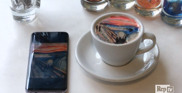 Bere l'Urlo di Munch? C'è un barista che disegna capolavori con i cappuccini