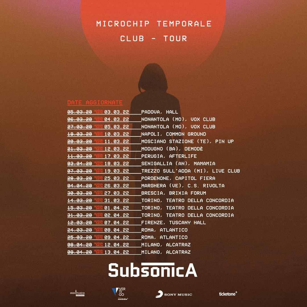 Concerti Subsonica Microchip Temporale Tour Club: le nuove date