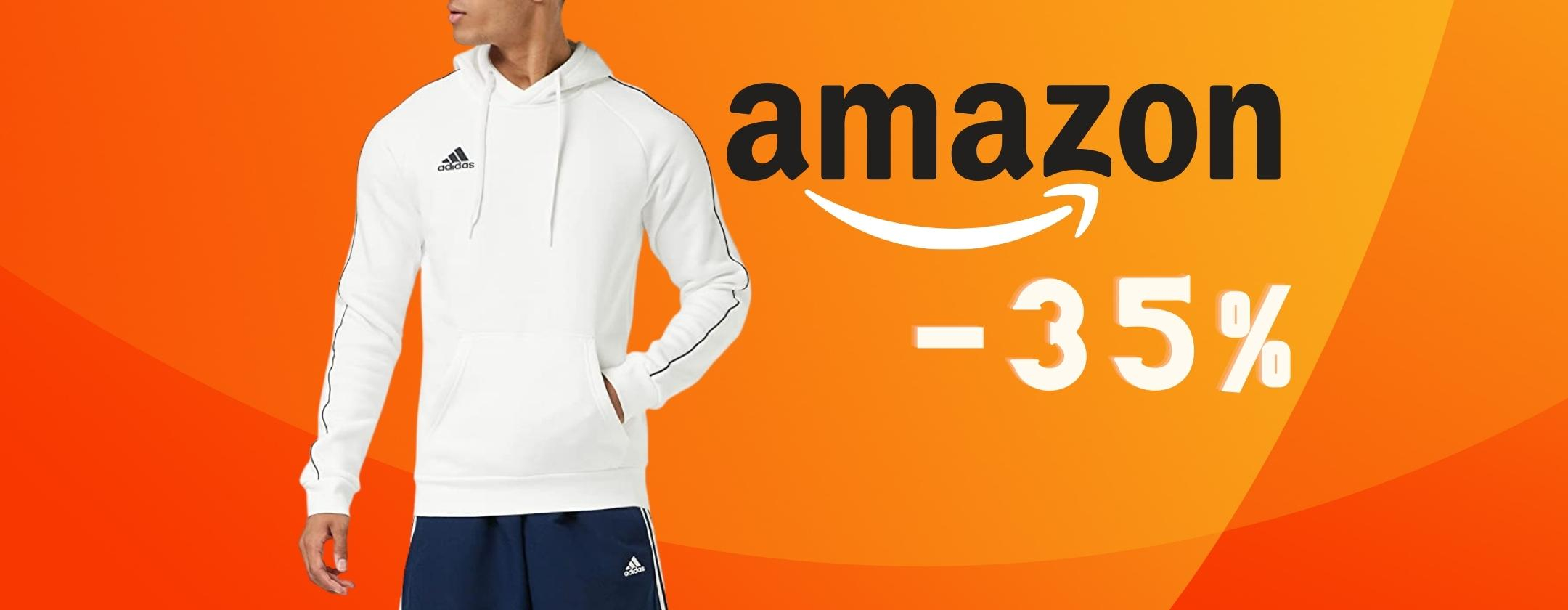 Adidas Core 18: felpa STUPENDA in SCONTO su Amazon