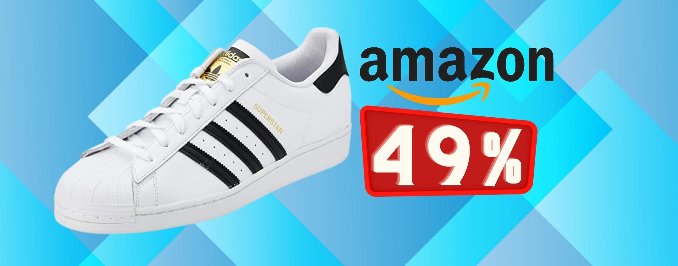 Adidas superstar: le mitiche sneakers sono in SCONTO su Amazon al 49%