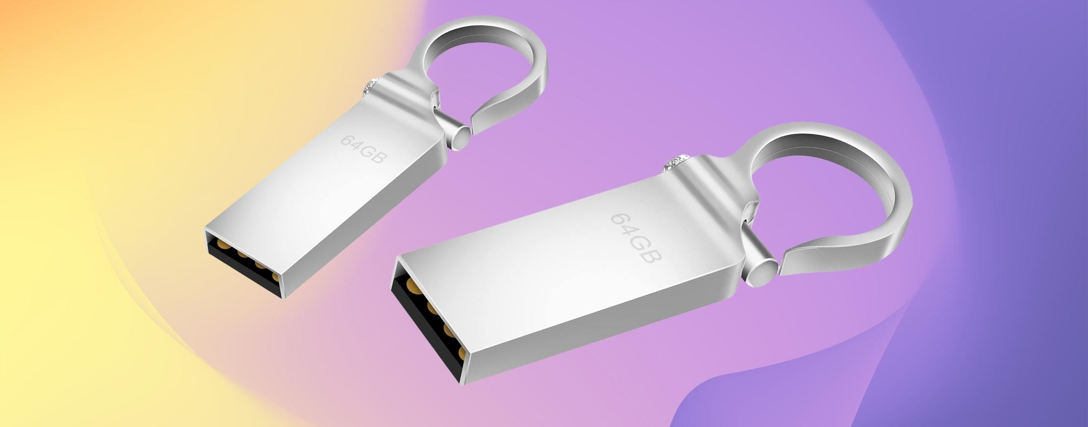 BOOM: ti porti a spasso 64GB con questa chiavetta USB MOSCHETTONE (5€)