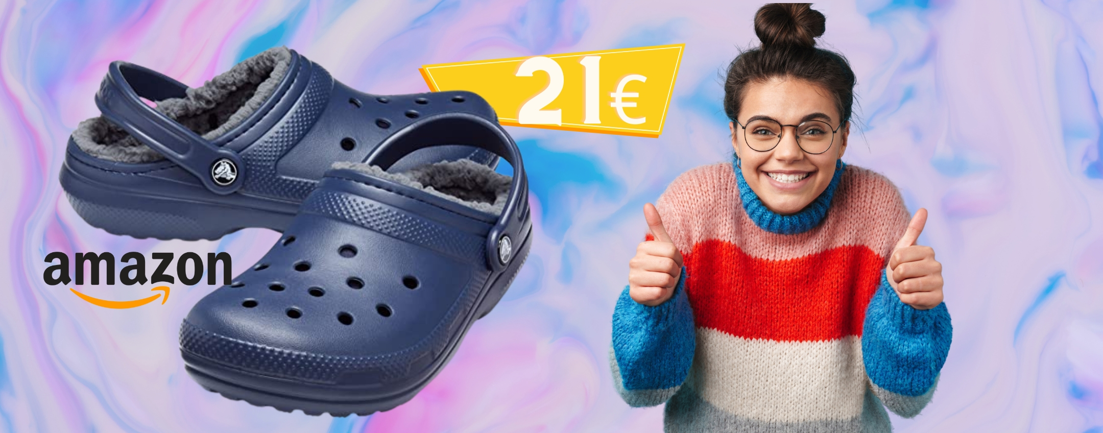 Crocs imbottite per l'inverno con DOPPIO SCONTO: 21€ su Amazon