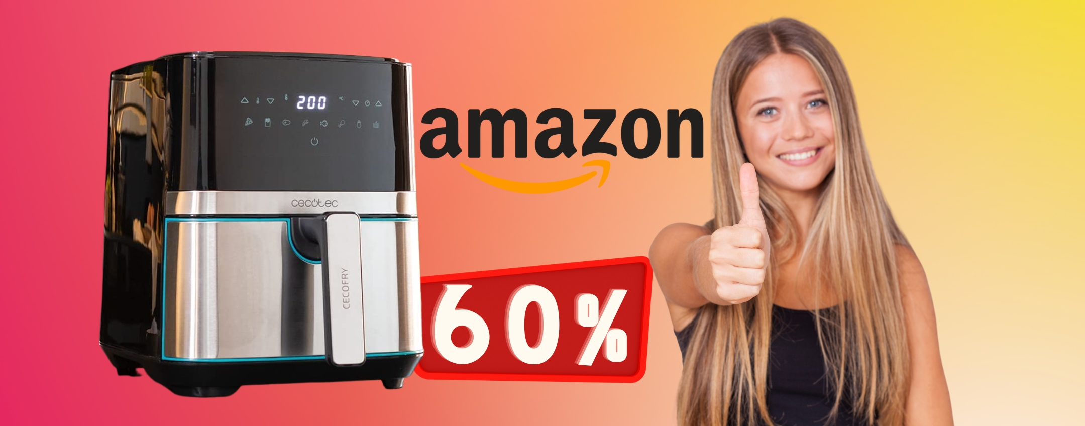 Friggitrice ad aria: OCCASIONISSIMA Amazon, risparmio del 60%