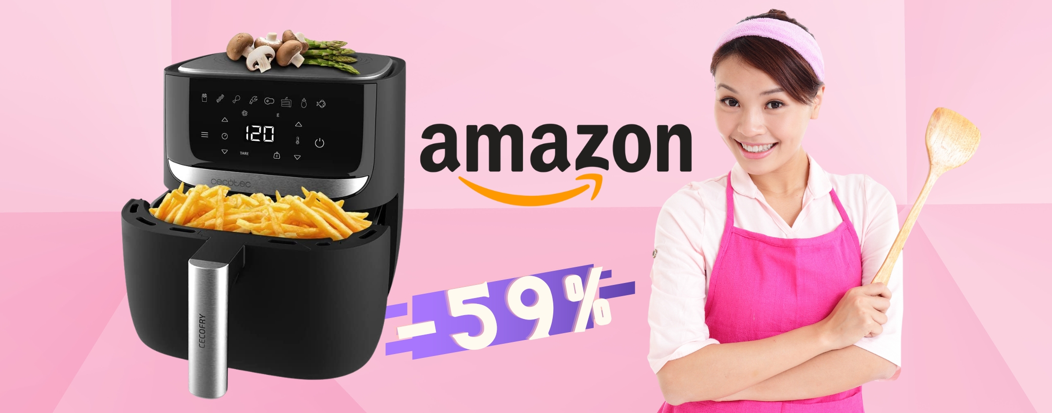 Friggitrice ad aria STUPENDA a prezzo WOW su Amazon (-59%)