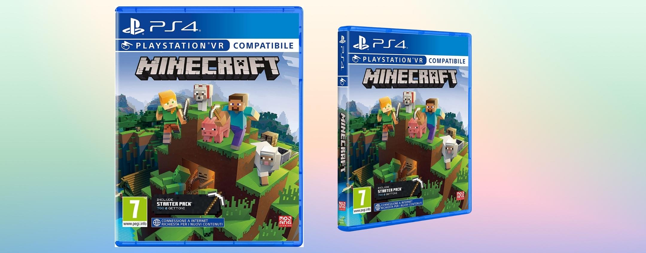 Minecraft Starter Pack PS4: è arrivata l'ora di entrare nel mondo PIXEL