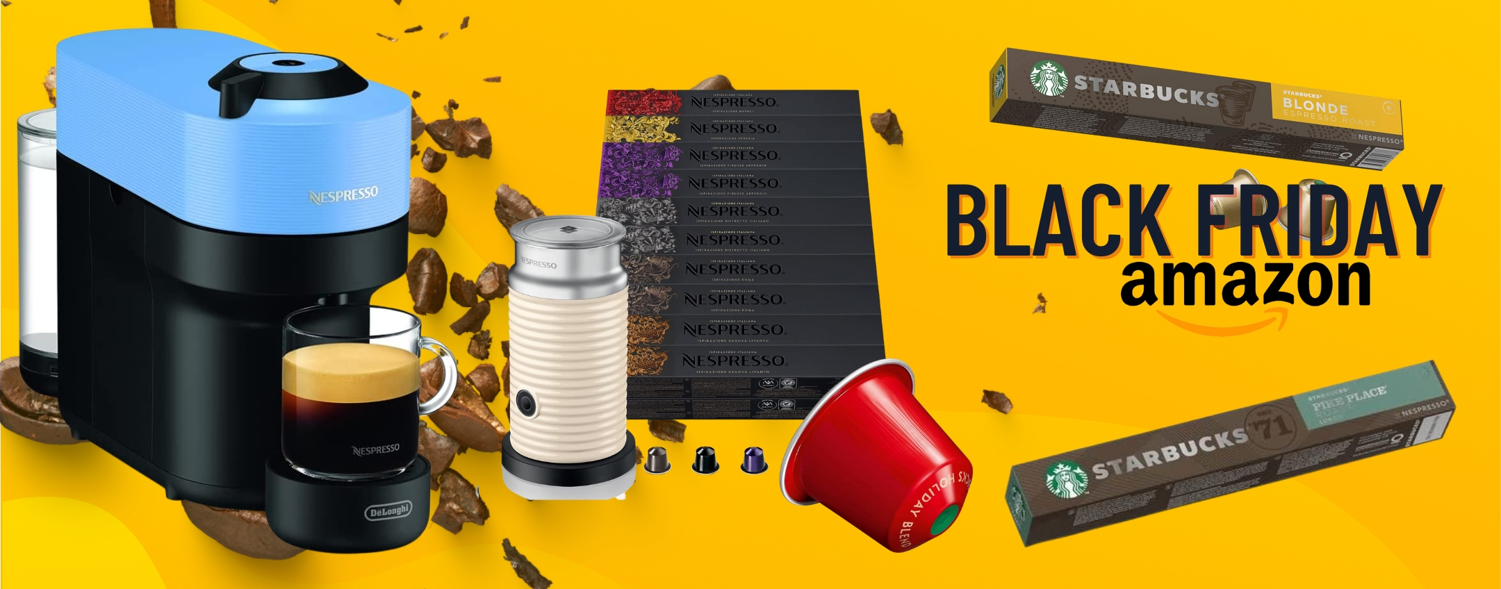 Black Friday Amazon: caffè di qualità e a prezzo RIDICOLO con Nespresso