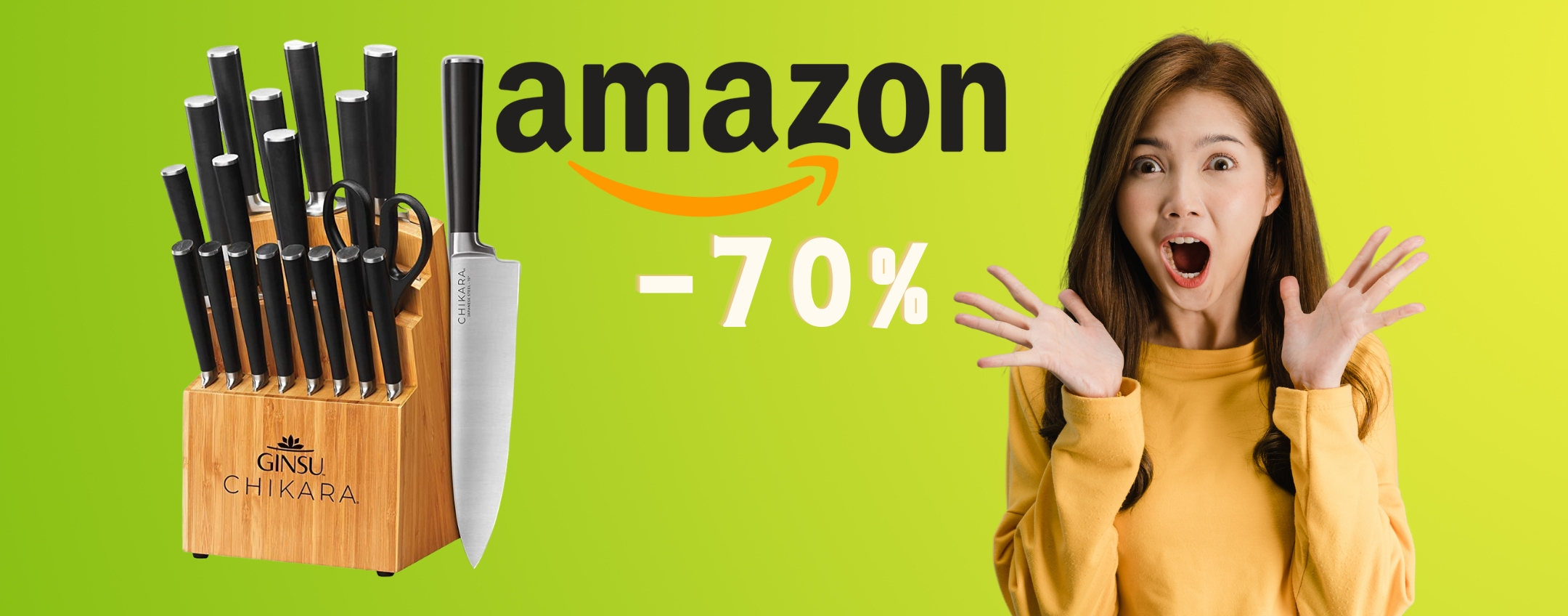 Set di coltelli giapponesi in acciaio a POCHISSIMO su Amazon