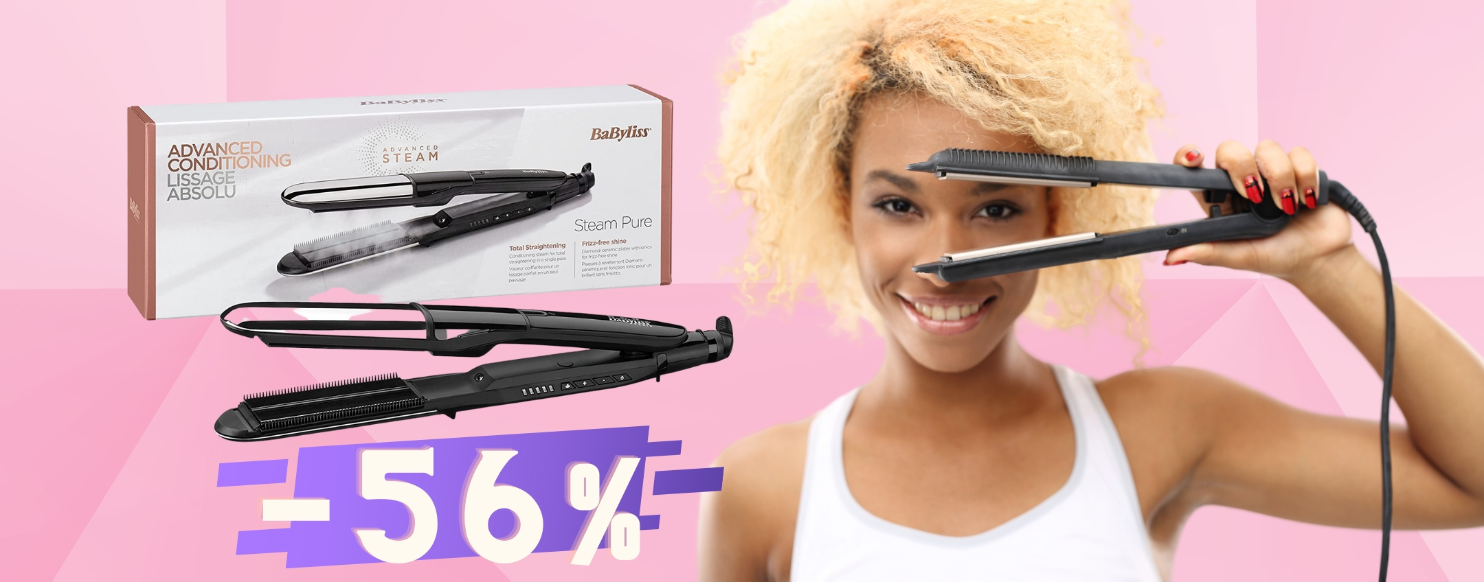 BaByliss: piastra lisciante 2 in 1 professionale SCONTATA del 56%