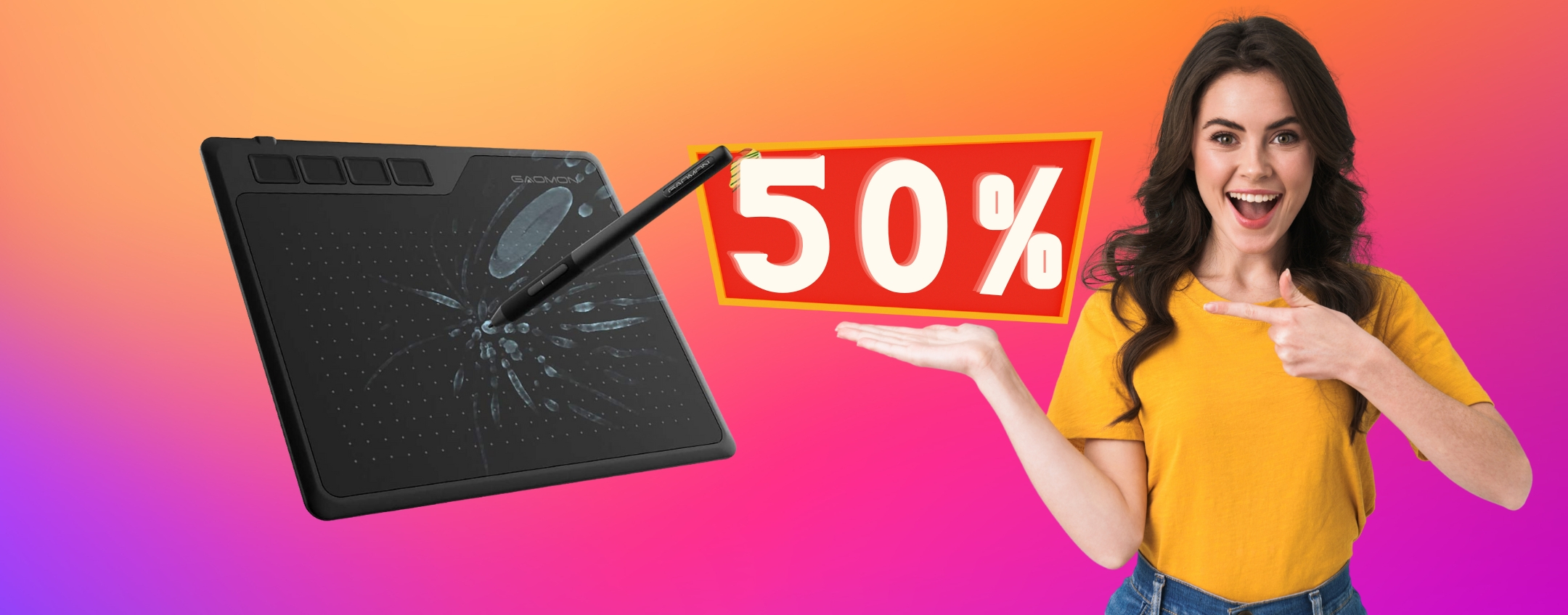 Tavoletta grafica in SCONTO su Amazon al 50%