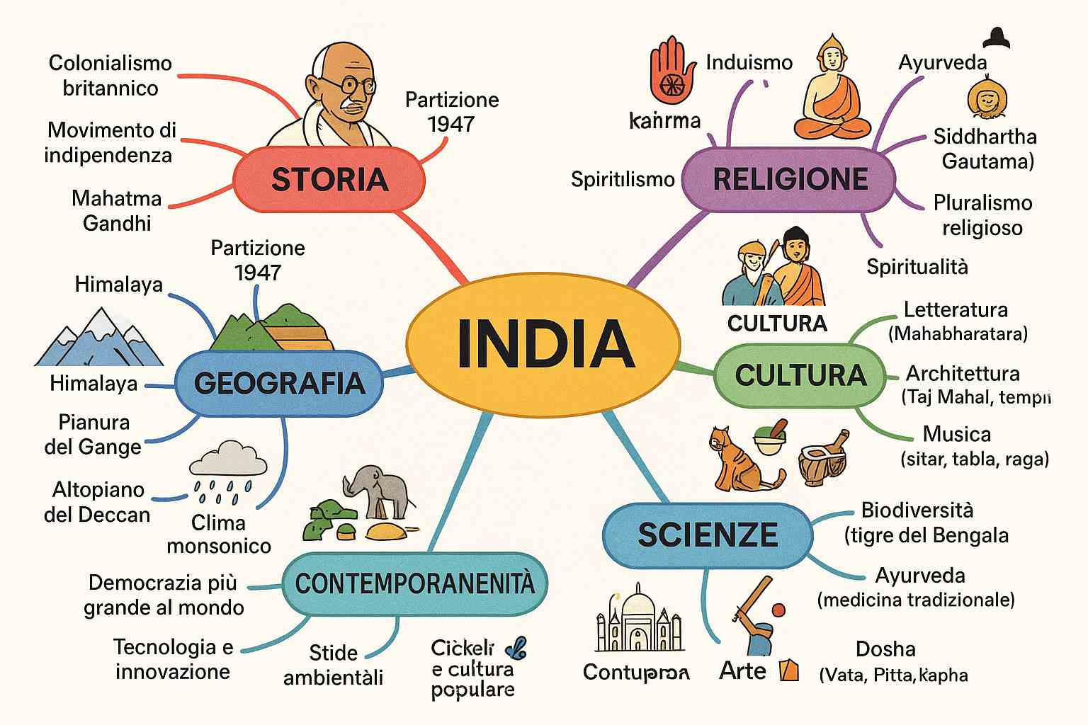mappa concettuale india