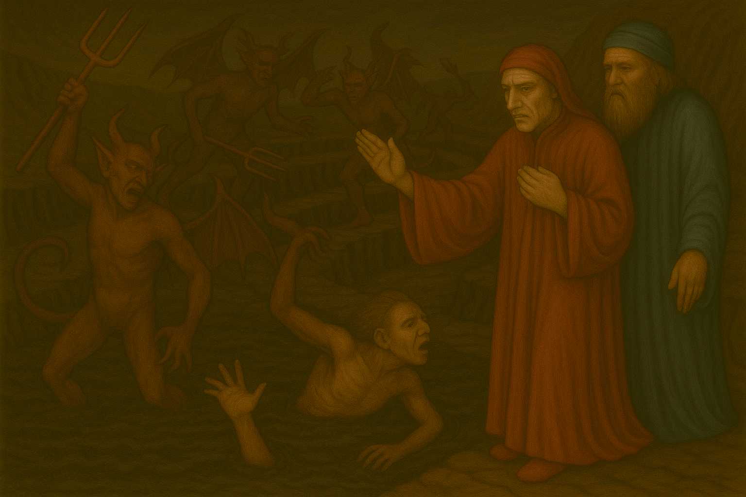 Divina Commedia, Canto 21 Inferno: testo, parafrasi e figure retoriche
