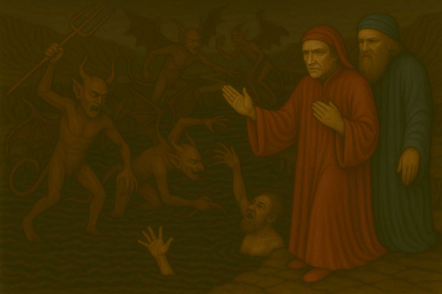 Divina Commedia, Canto 22 Inferno: testo, parafrasi e figure retoriche