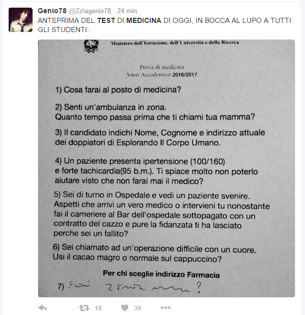 Test Medicina 2016 Graduatoria Risultati E Domande Studentville