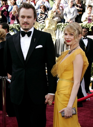 Heath Ledger insieme all'ex compagna Michelle Williams