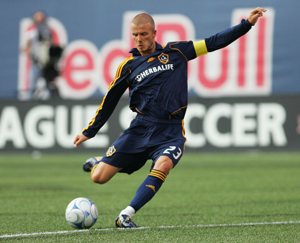 Becks con la maglia dei Los Angeles Galaxy