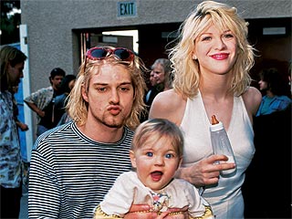 Kurt con Courtney Love e la figlia Frances Bean