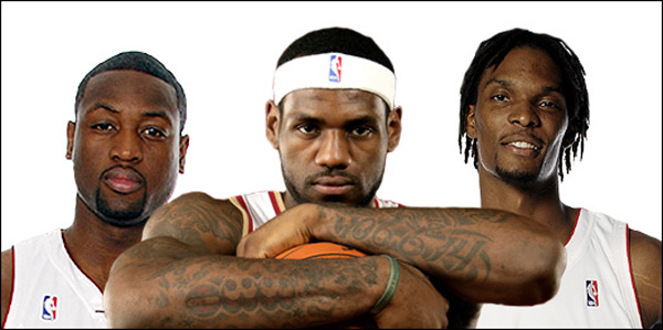 Dwyane Wade, LeBron James e Chris Bosh