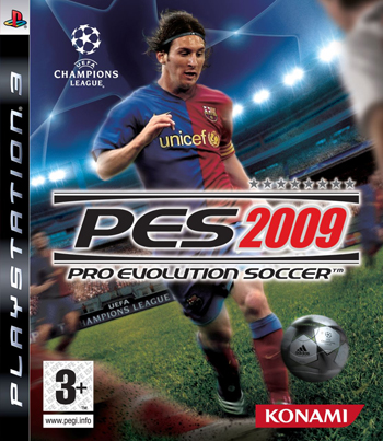 La copertina di PES 2009 con Lionel Messi